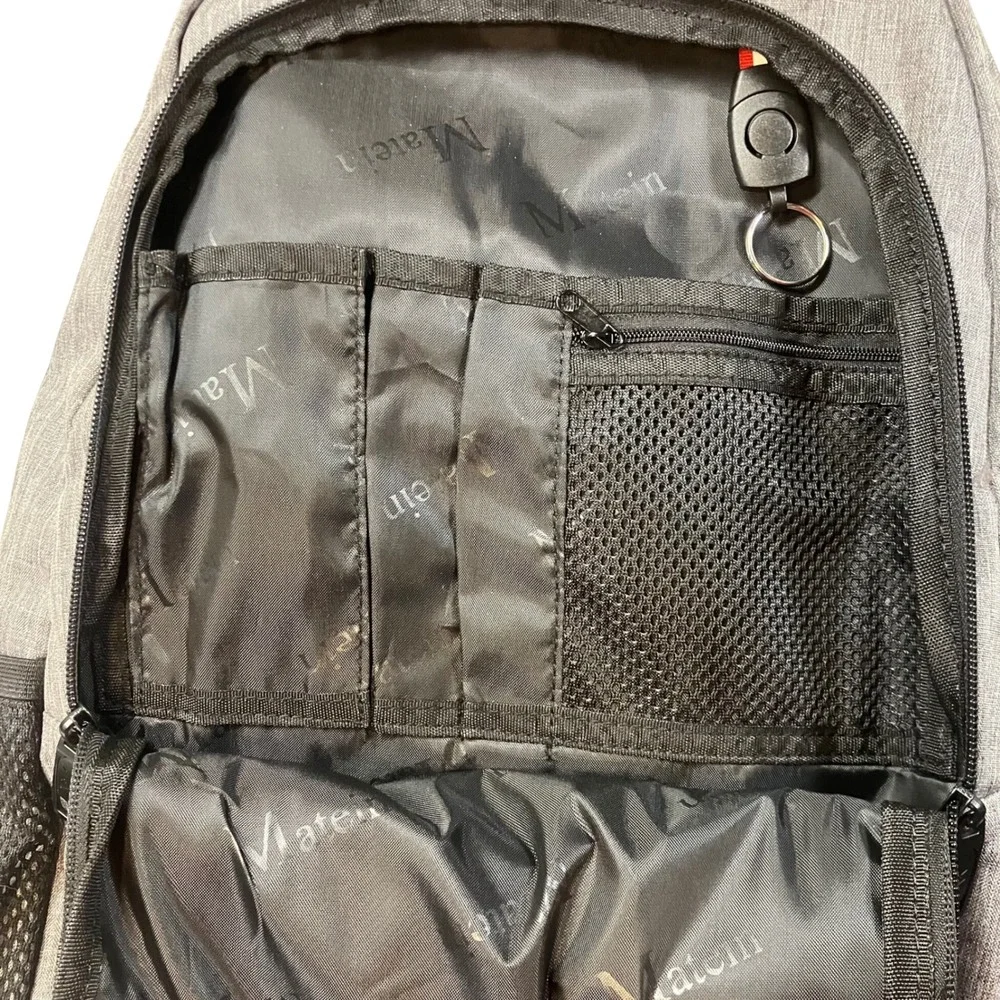Matein Travel‎ Laptop Backpack Heather Grey USB Charging Port Business Commuter